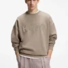 Oversize-fit sweatshirt in cotton terry with tonal logo