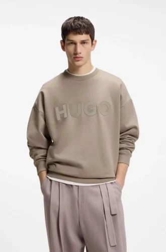 Oversize-fit sweatshirt in cotton terry with tonal logo