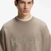 Oversize-fit sweatshirt in cotton terry with tonal logo