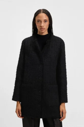 Oversized-fit blazer in velvet tweed