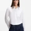 Oversized-fit blouse in cotton poplin