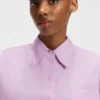 Oversized-fit blouse in cotton poplin