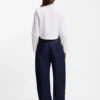 Oversized-fit blouse in cotton poplin