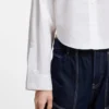 Oversized-fit blouse in cotton poplin
