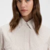 Oversized-fit blouse in striped cotton Oversized-fit blouse in striped cotton