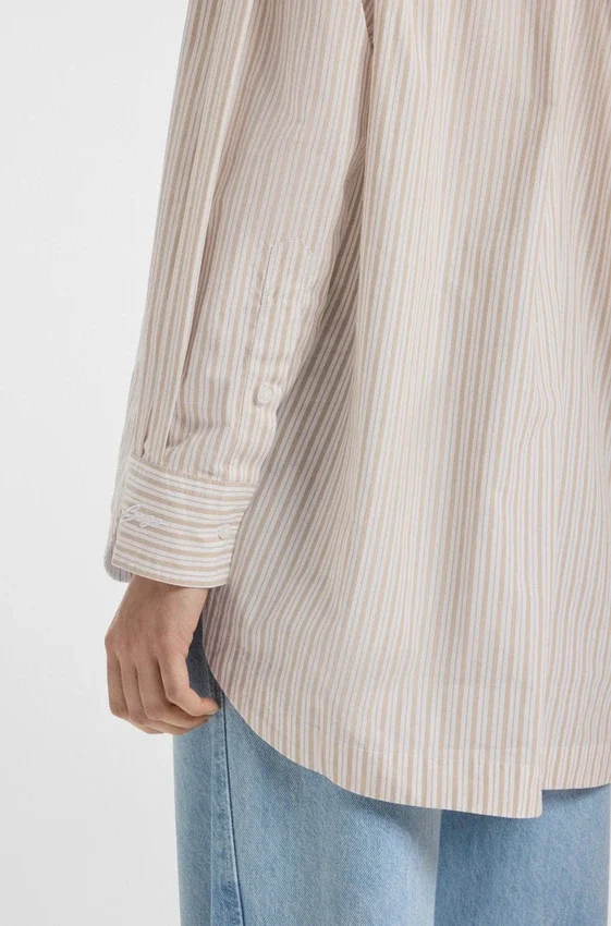 Oversized-fit blouse in striped cotton Oversized-fit blouse in striped cotton