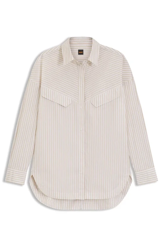 Oversized-fit blouse in striped cotton Oversized-fit blouse in striped cotton