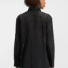 Oversized-fit blouse with burnout pattern