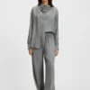 Oversized-fit blouse with fringing and logos
