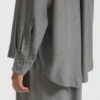 Oversized-fit blouse with fringing and logos