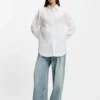 Oversized-fit blouse with lace motif
