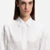 Oversized-fit blouse with lace motif