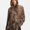 Oversized-fit blouse with leopard print Oversized-fit blouse with leopard print
