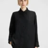 Oversized-fit blouse with pinstripe