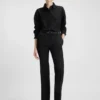 Oversized-fit blouse with pinstripe