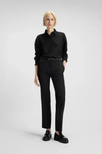Oversized-fit blouse with pinstripe
