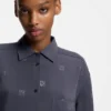 Oversized-fit blouse with stacked logos