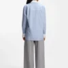 Oversized-fit blouse with stacked logos