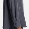 Oversized-fit blouse with stacked logos