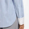 Oversized-fit blouse with stacked logos