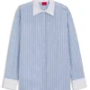 Oversized-fit blouse with stacked logos