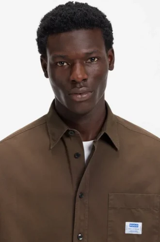 Oversized-fit overshirt in cotton canvas