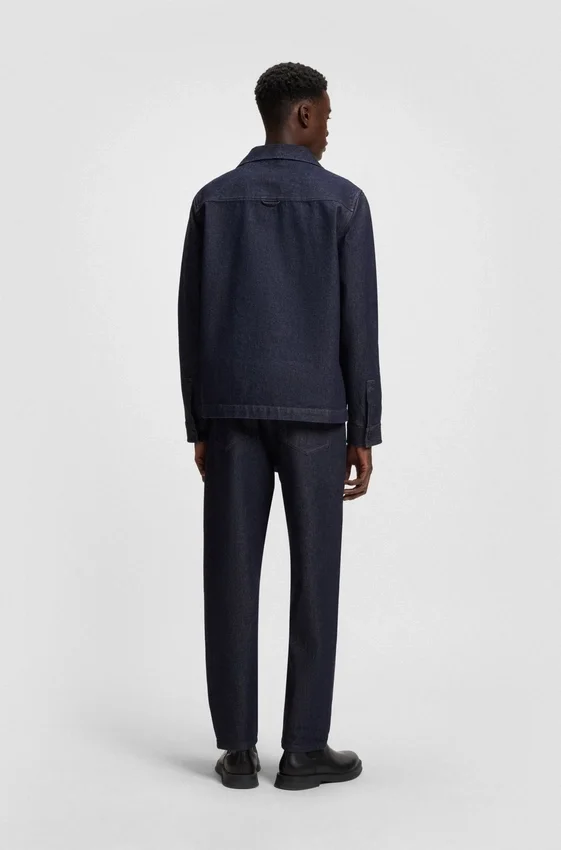 Oversized-fit overshirt in Japanese rigid denim Oversized-fit overshirt in Japanese rigid denim
