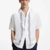 Oversized-fit printed shirt with camp collar Oversized-fit printed shirt with camp collar