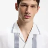 Oversized-fit printed shirt with camp collar Oversized-fit printed shirt with camp collar
