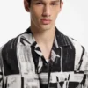 Oversized-fit printed shirt with camp collar Oversized-fit printed shirt with camp collar