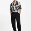 Oversized-fit printed shirt with camp collar Oversized-fit printed shirt with camp collar