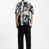 Oversized-fit printed shirt with camp collar Oversized-fit printed shirt with camp collar