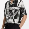 Oversized-fit printed shirt with camp collar Oversized-fit printed shirt with camp collar
