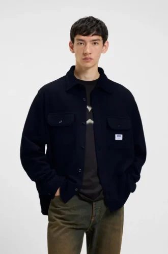Oversized-fit shirt in a structured cotton blend