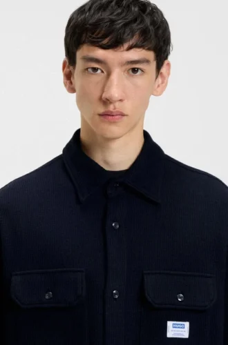 Oversized-fit shirt in a structured cotton blend
