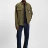 Oversized-fit shirt in a structured cotton blend