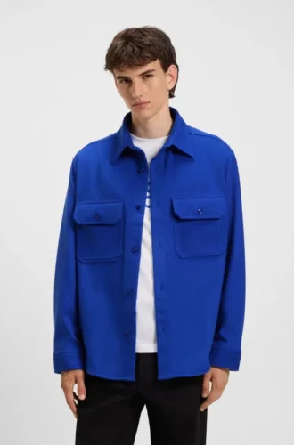 Oversized-fit shirt in brushed flannel