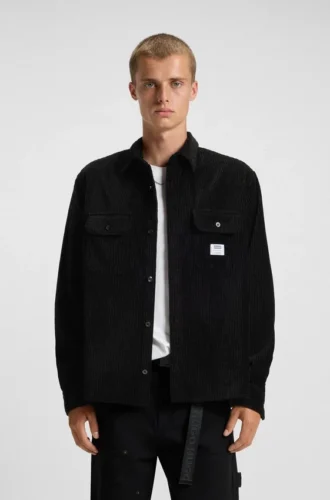 Oversized-fit shirt in cotton corduroy