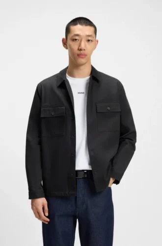 Oversized-fit shirt in cotton twill