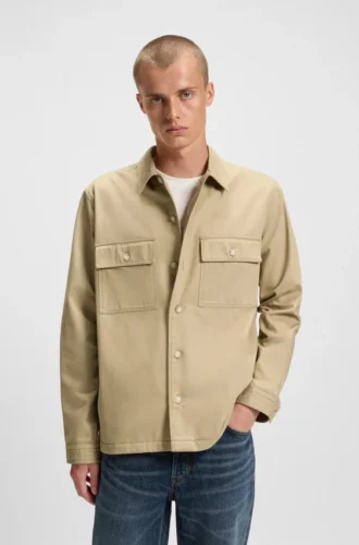 Oversized-fit shirt in cotton twill