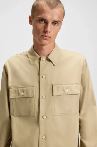 Oversized-fit shirt in cotton twill