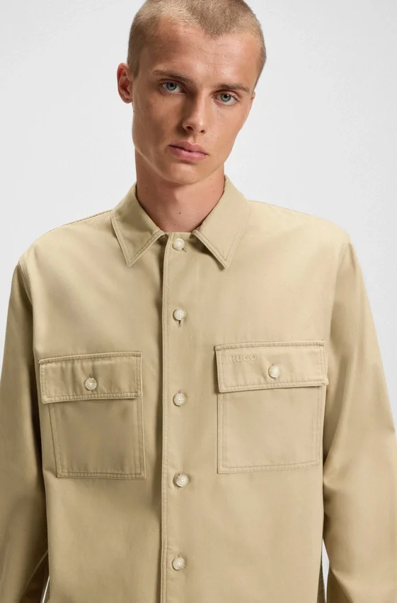 Oversized-fit shirt in cotton twill Oversized-fit shirt in cotton twill