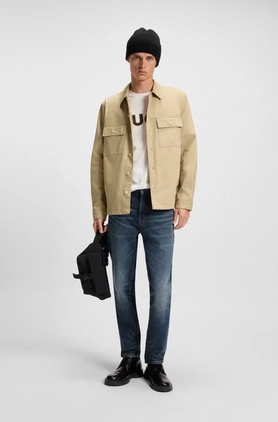 Oversized-fit shirt in cotton twill Oversized-fit shirt in cotton twill