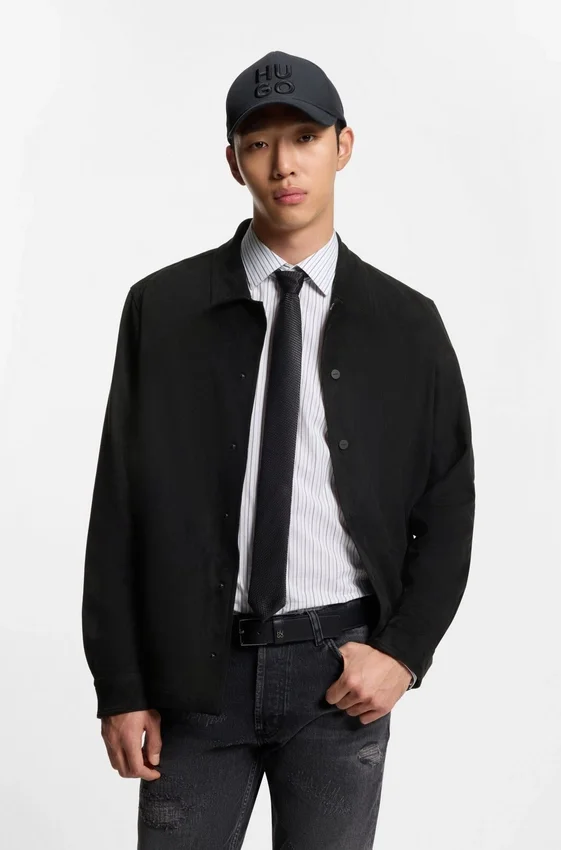 Oversized-fit shirt in faux leather Oversized-fit shirt in faux leather
