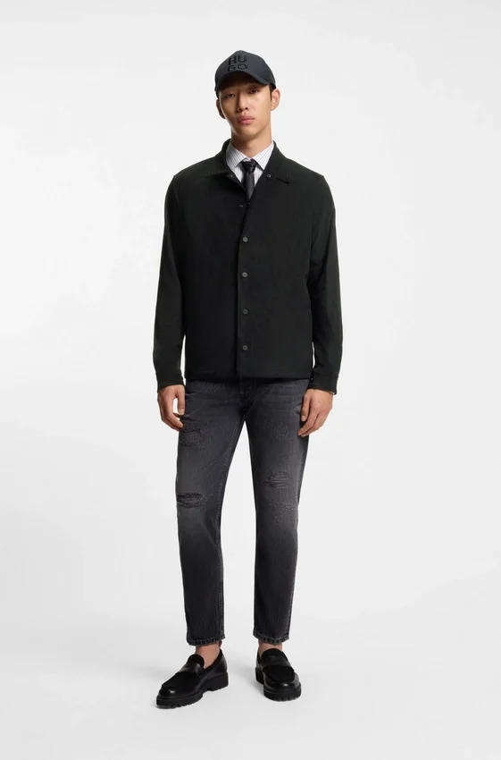 Oversized-fit shirt in faux leather Oversized-fit shirt in faux leather