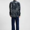 Oversized-fit shirt in jacquard-pattern denim Oversized-fit shirt in jacquard-pattern denim