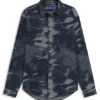 Oversized-fit shirt in jacquard-pattern denim Oversized-fit shirt in jacquard-pattern denim