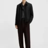 Oversized-fit shirt in lustrous twill