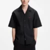 Oversized-fit shirt in paper-touch cotton