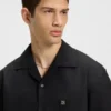 Oversized-fit shirt in paper-touch cotton
